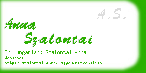 anna szalontai business card